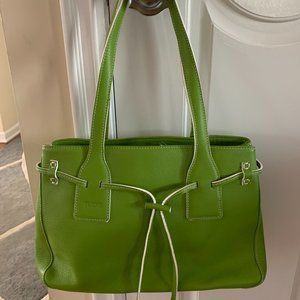 Tod's Green Leather Tote Bag